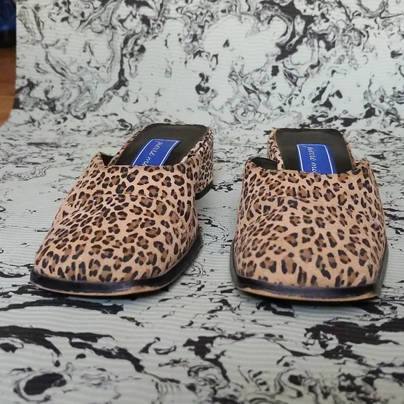Vintage suede cheetah print mules - Picture 8 of 9